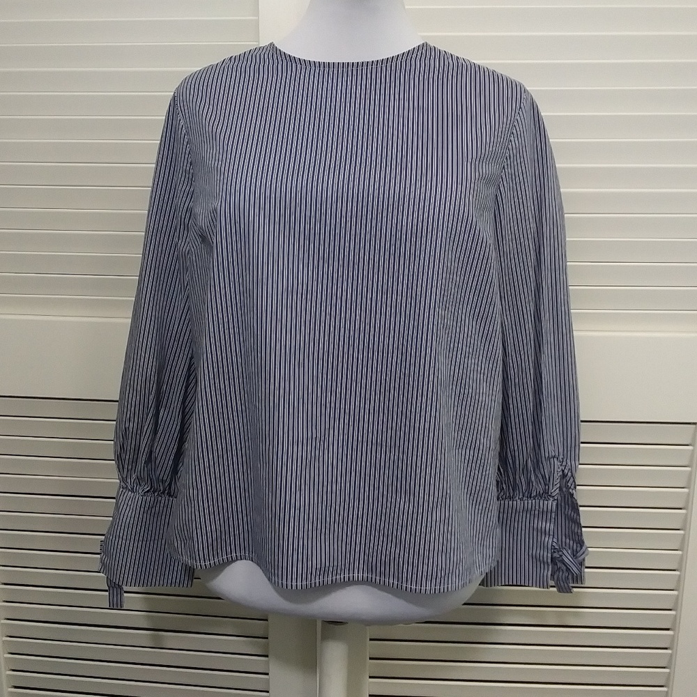 Marled by‎ Reunited Clothing Top Striped Cotton Boho Popover Blouse Womens Large